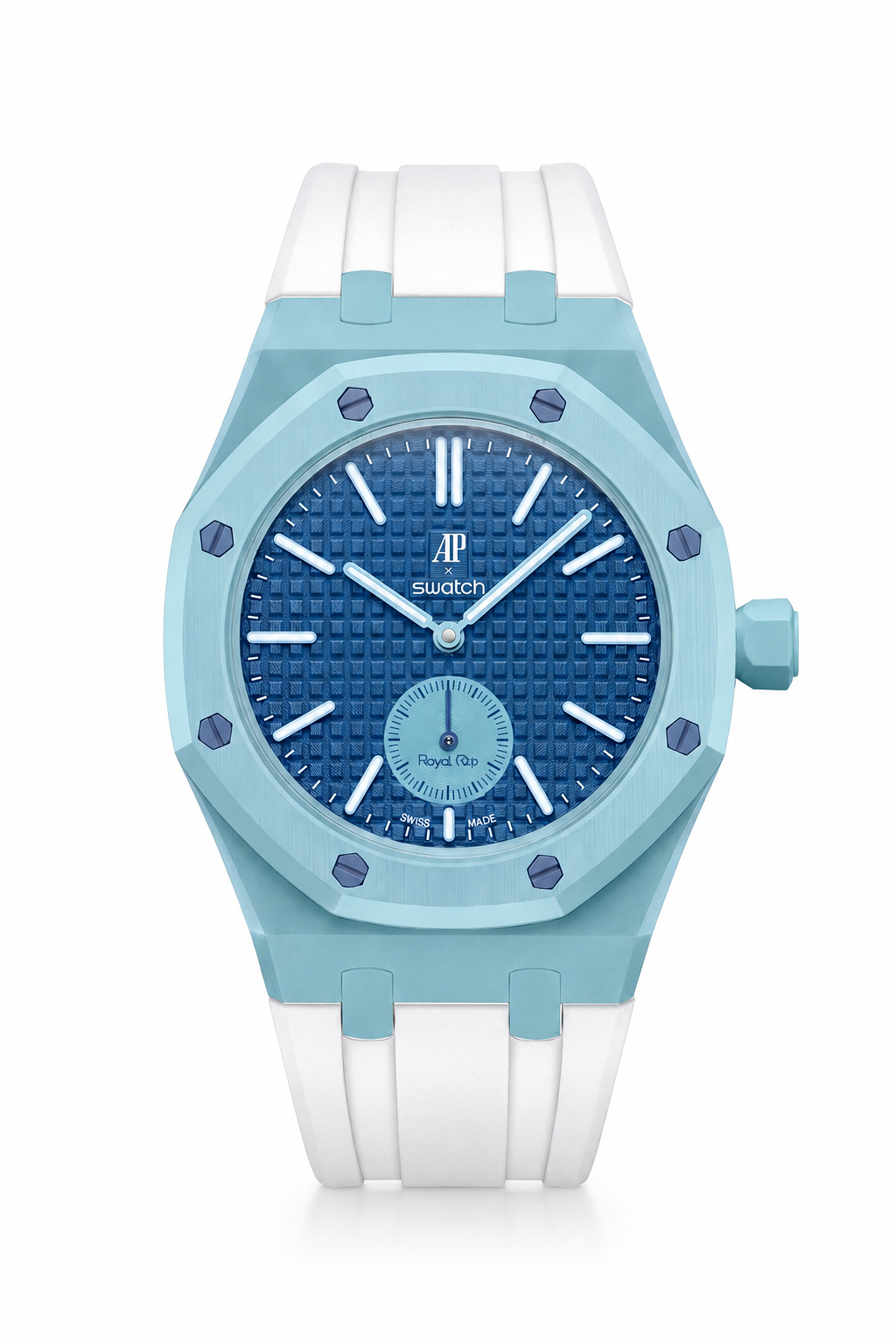 combo::lan-ba-blue::rubber-strap-for-ap-x-swatch-royal-pop-white