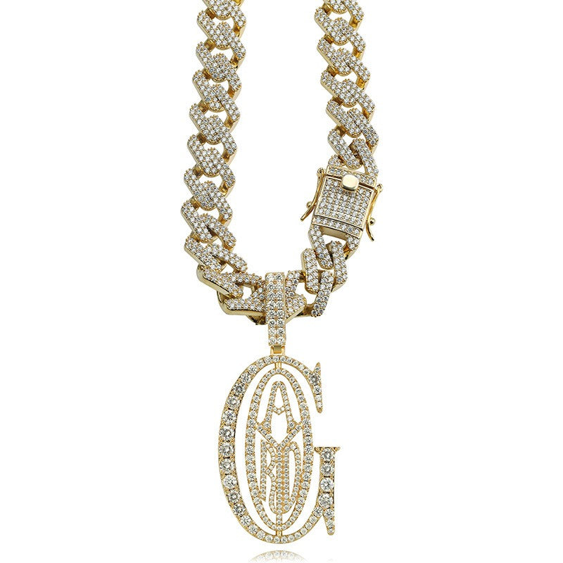 Von Tyga inspirierte Goyard-Anhänger-Halskette, Rapper-Kette