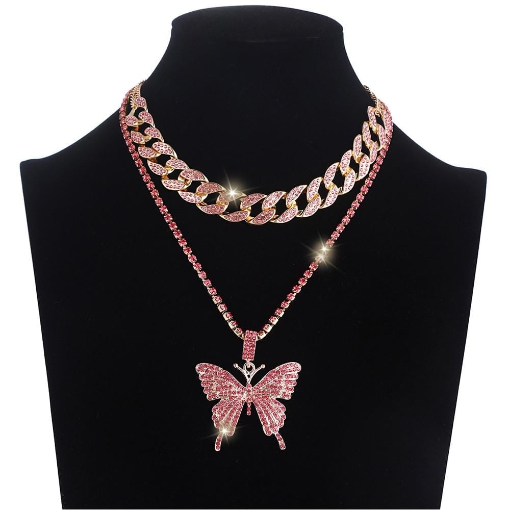 Jewelhery hip hop jewelry Sahara Cuban Butterfly Set