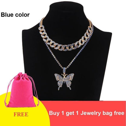 Jewelhery hip hop jewelry Sahara Cuban Butterfly Set