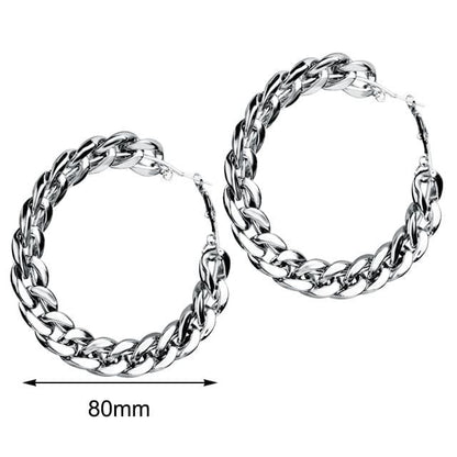 Jewelhery hip hop jewelry Silver 80mm Vintage Cuban Hoop Earrings