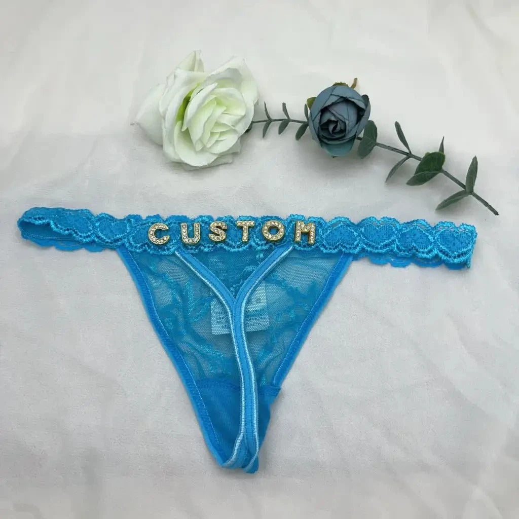 Custom Letter Thong Panties with Personalized Name