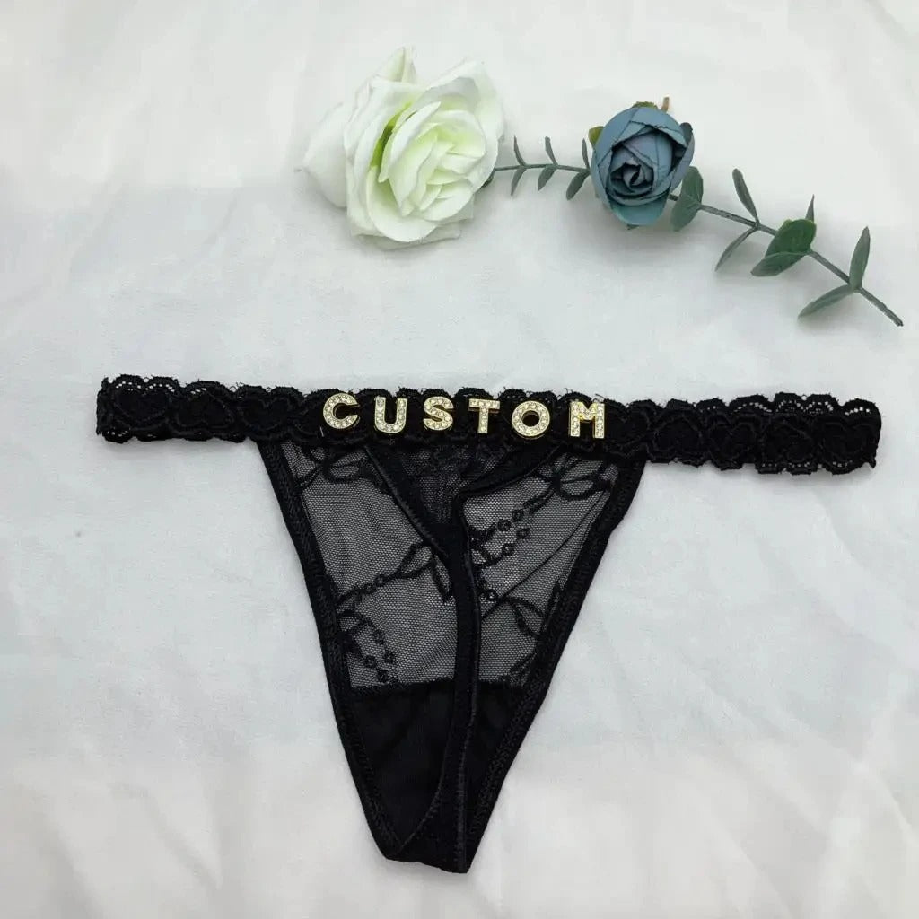 Custom Letter Thong Panties with Personalized Name