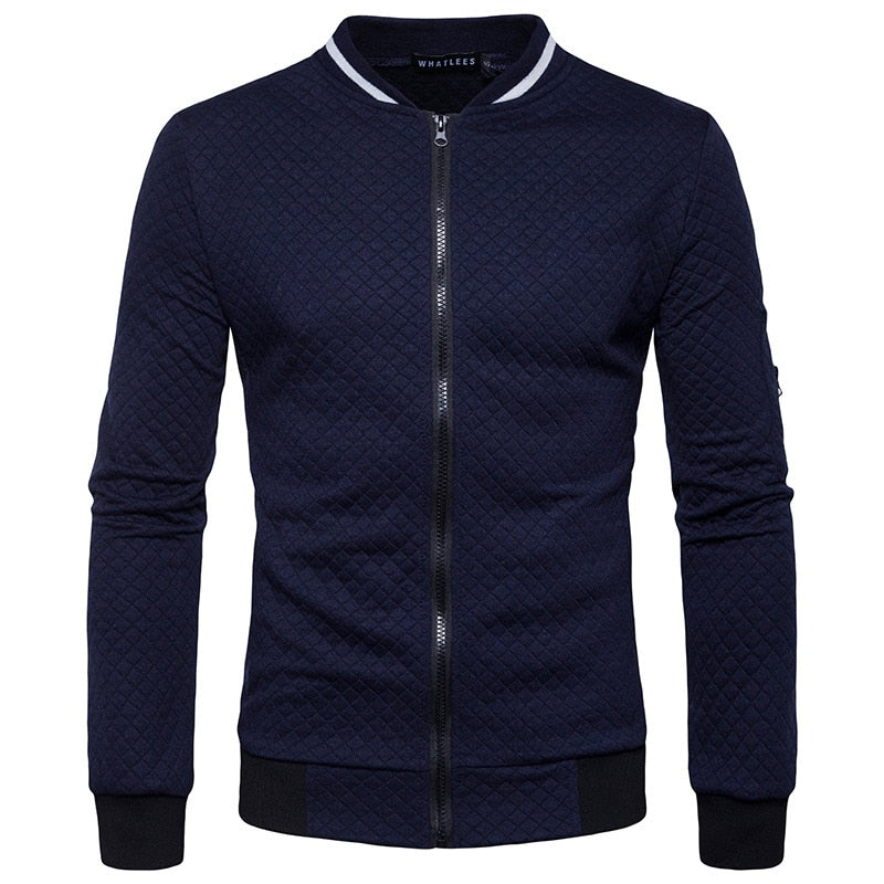 Zip Stand Collar Casual Jacket