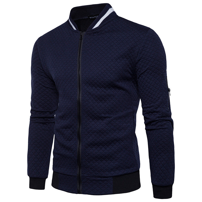 Zip Stand Collar Casual Jacket