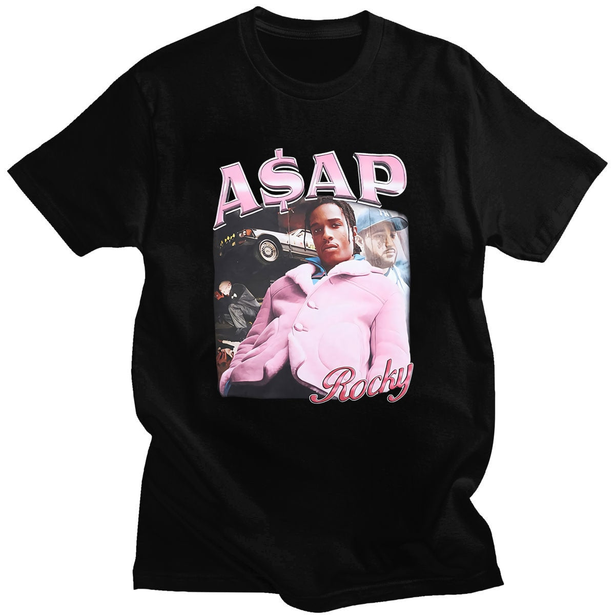 ASAP Rocky Vintage Rap Grafik T-shirt