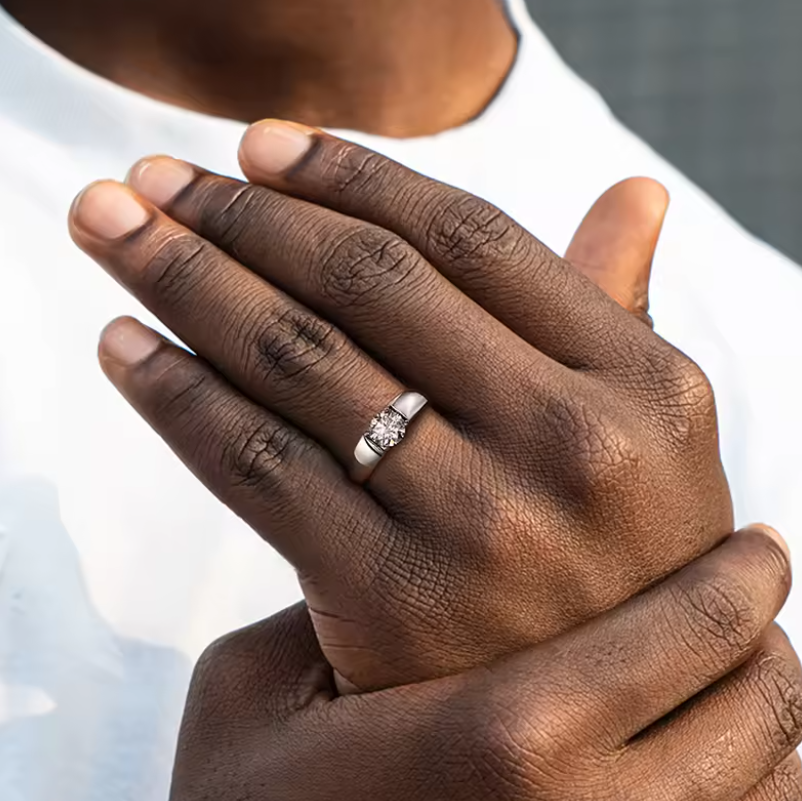 Minimalist 1CT 925 Sterling Silver Moissanite Ring