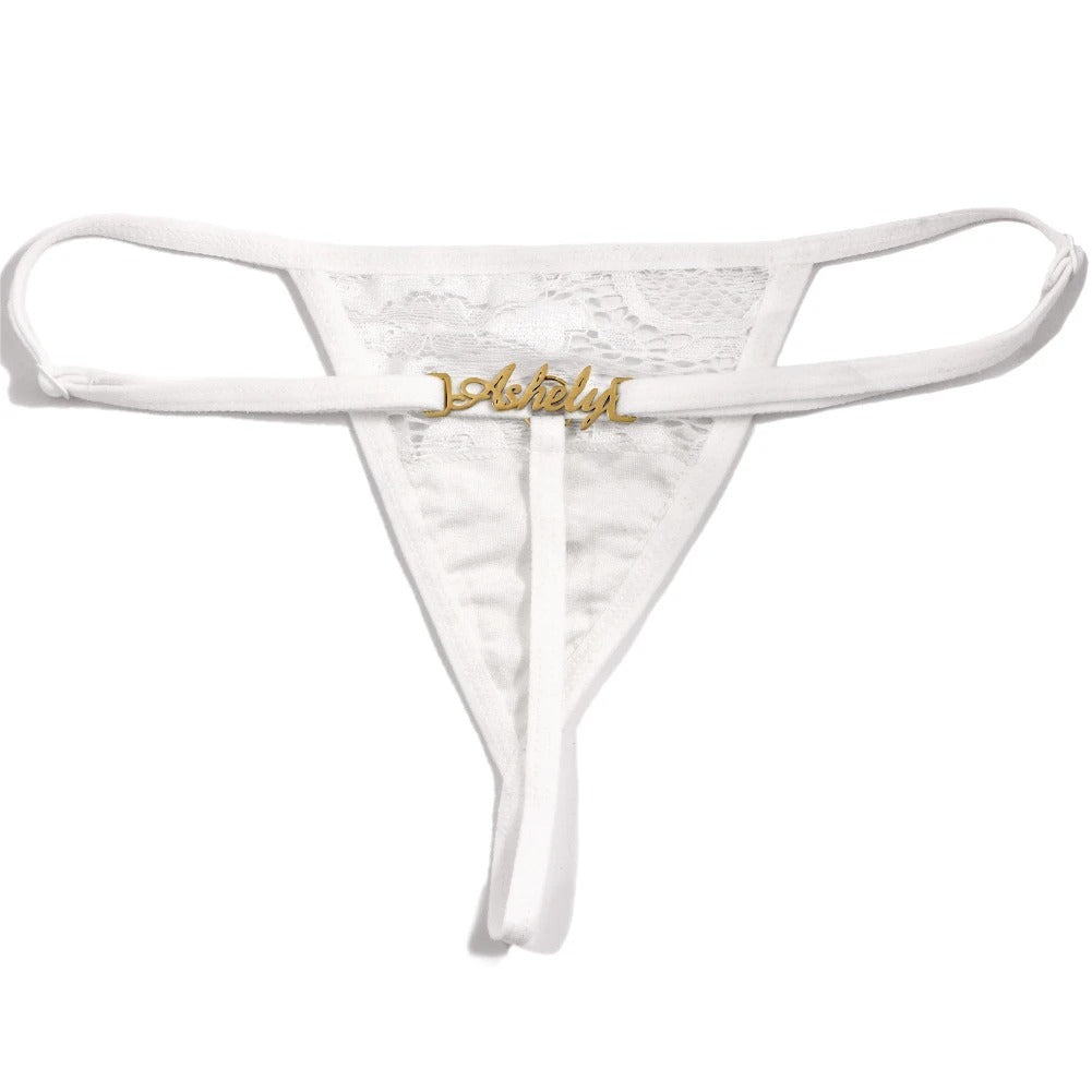 Custom Stainless Steel Letter Thong Women's Panties