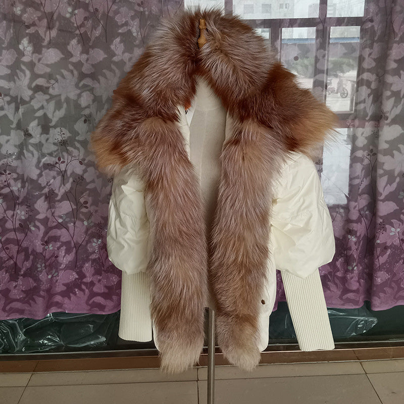 Goose Down Fox Fur Puffer Winter Jacket