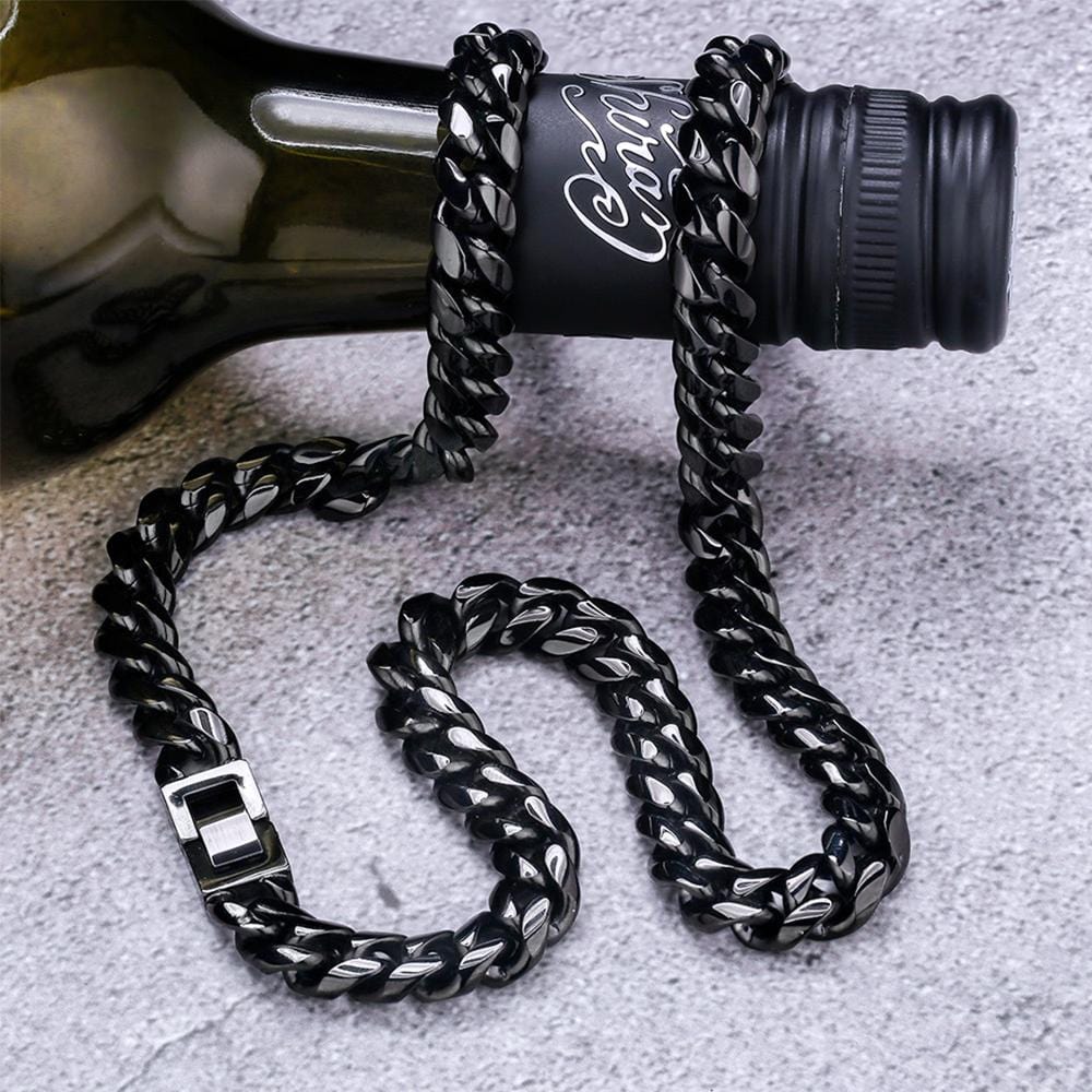 VVS Jewelry hip hop jewelry 0 10MM Black Miami Cuban Chain