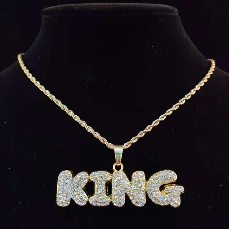 VVS Jewelry hip hop jewelry 0 KING | QUEEN Iced Pendant Necklace