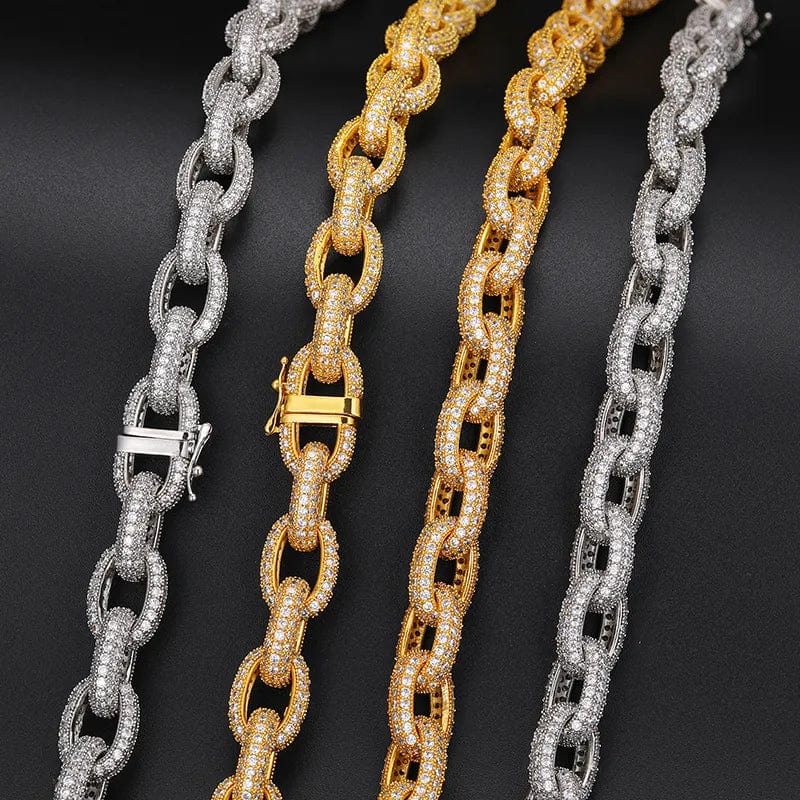 VVS Jewelry hip hop jewelry 10mm O-Shape VVS Moissanite Cuban Link Chain