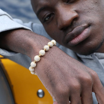 VVS Jewelry hip hop jewelry 10MM Prong Beads Chain + FREE bracelet