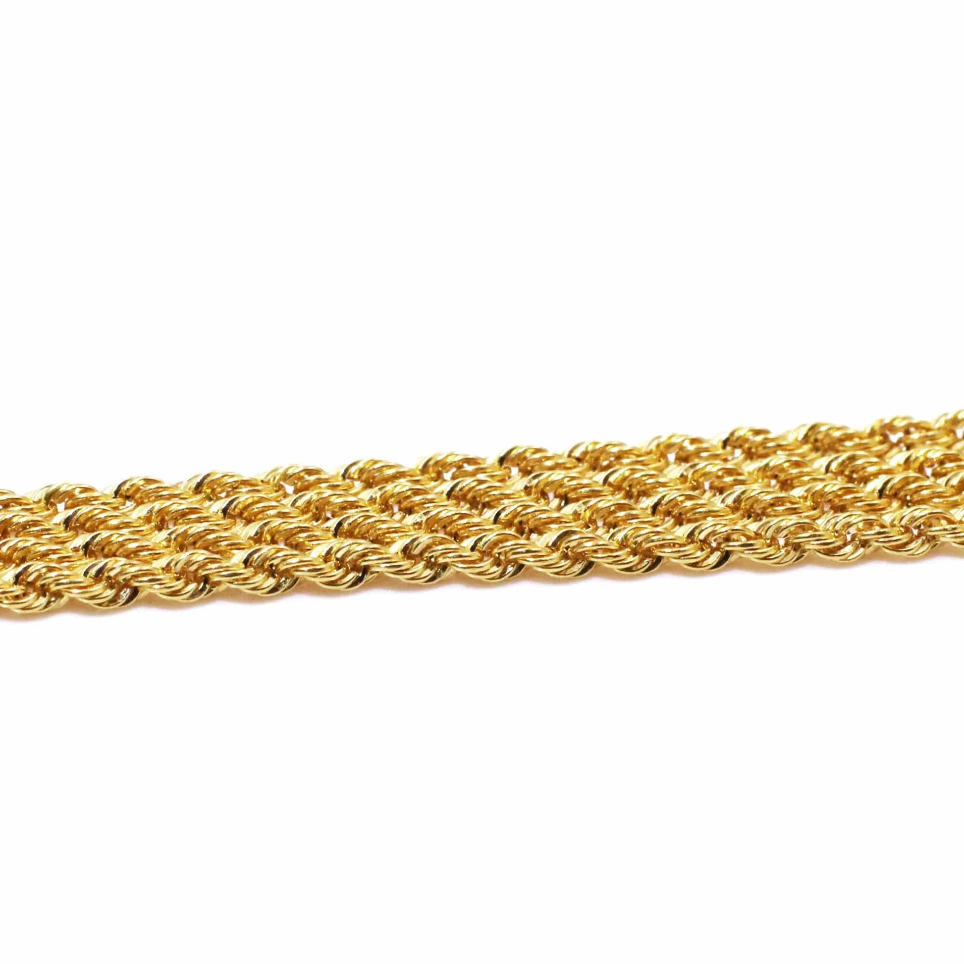 VVS Jewelry hip hop jewelry 18k Yellow Gold / 16inches(1.45g) 18K Solid Gold 1.7mm Rope Chain