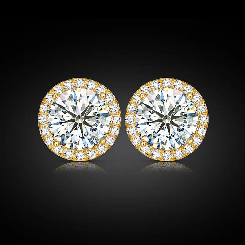 VVS Jewelry hip hop jewelry 5mm Fancy Cluster Round 925 Sterling Silver Moissanite Earrings