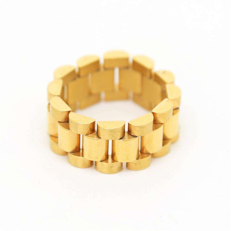 VVS Jewelry hip hop jewelry 8 / Gold Gold/Silver Watch Band Ring