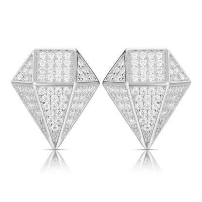 VVS Jewelry hip hop jewelry 925 Sterling Silver VVS Moissanite Diamond Shape Lux Stud Earrings