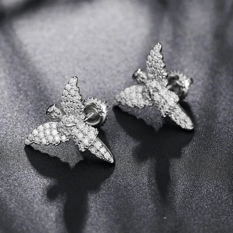 VVS Jewelry hip hop jewelry 925 Sterling Silver VVS1 Moissanite Angel Stud Earrings