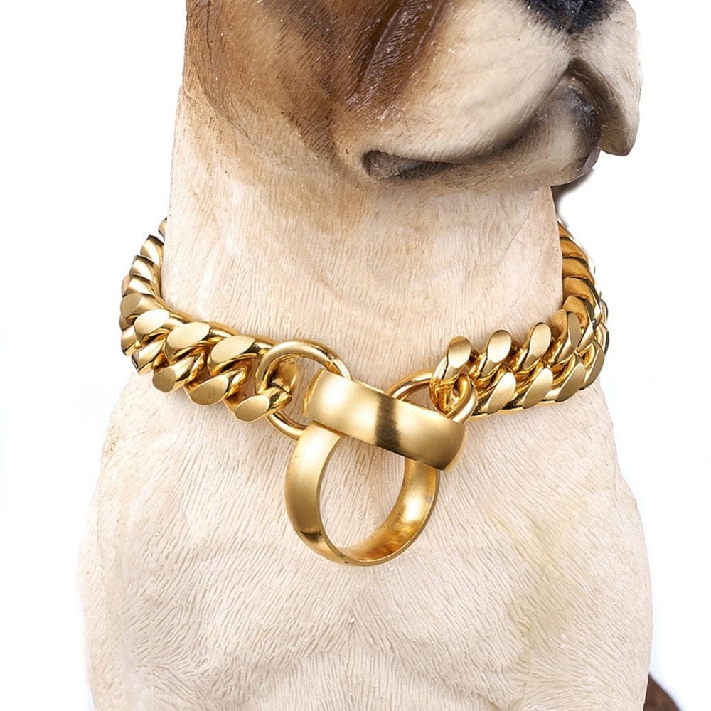 VVS Jewelry hip hop jewelry Adjustable Gold Cuban Link Dog Collar