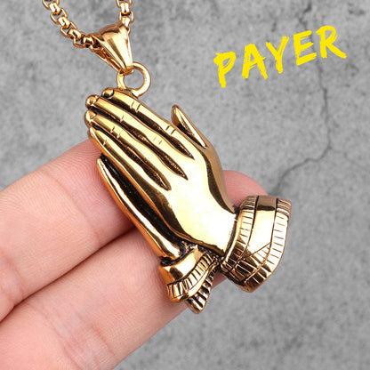 VVS Jewelry hip hop jewelry Amulet Praying Hands Pendant Necklace