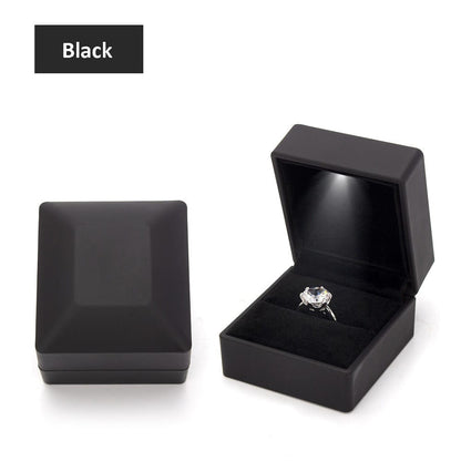 VVS Jewelry hip hop jewelry Black LED Jewelry Ring Box