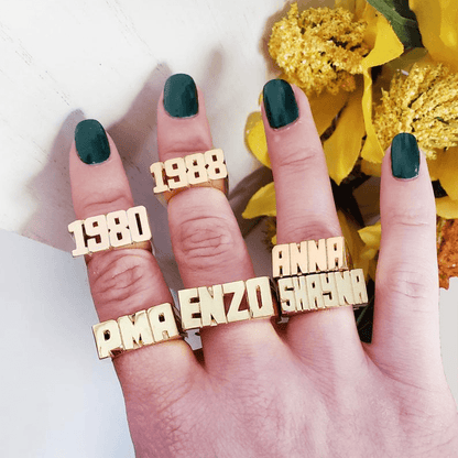 VVS Jewelry hip hop jewelry Block Custom Style Name Ring