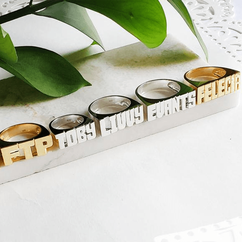 VVS Jewelry hip hop jewelry Block Custom Style Name Ring