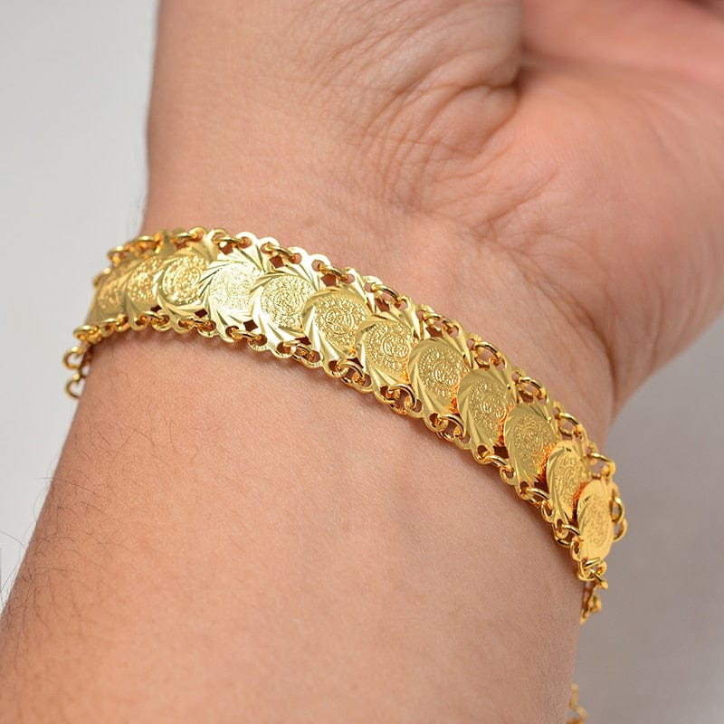 VVS Jewelry hip hop jewelry bracelets Gold Coin Bangle Bracelet