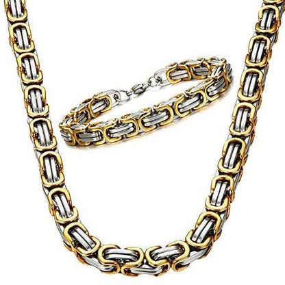 VVS Jewelry hip hop jewelry Byzantine Stainless Steel Chain & FREE Byzantine Bracelet