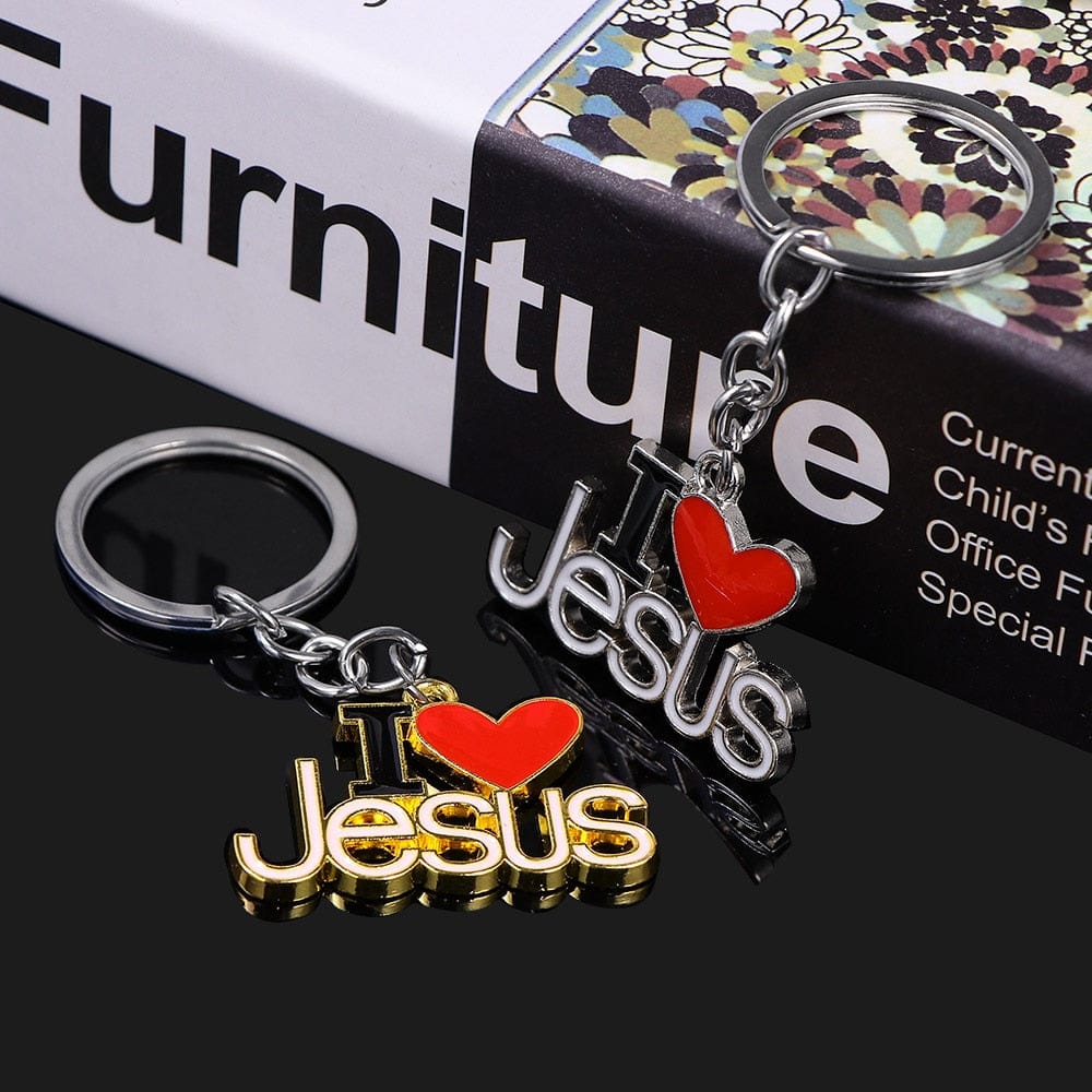 VVS Jewelry hip hop jewelry Christian I Love Jesus Keychain