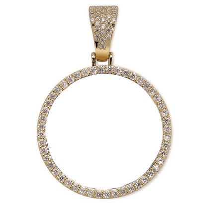 VVS Jewelry hip hop jewelry Circle / Gold / 18 inch Rope Chain VVS Jewelry Custom Photo Pendant
