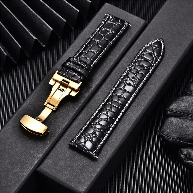 VVS Jewelry hip hop jewelry Crocodile Pattern with Automatic Buckle Men Watch Strap