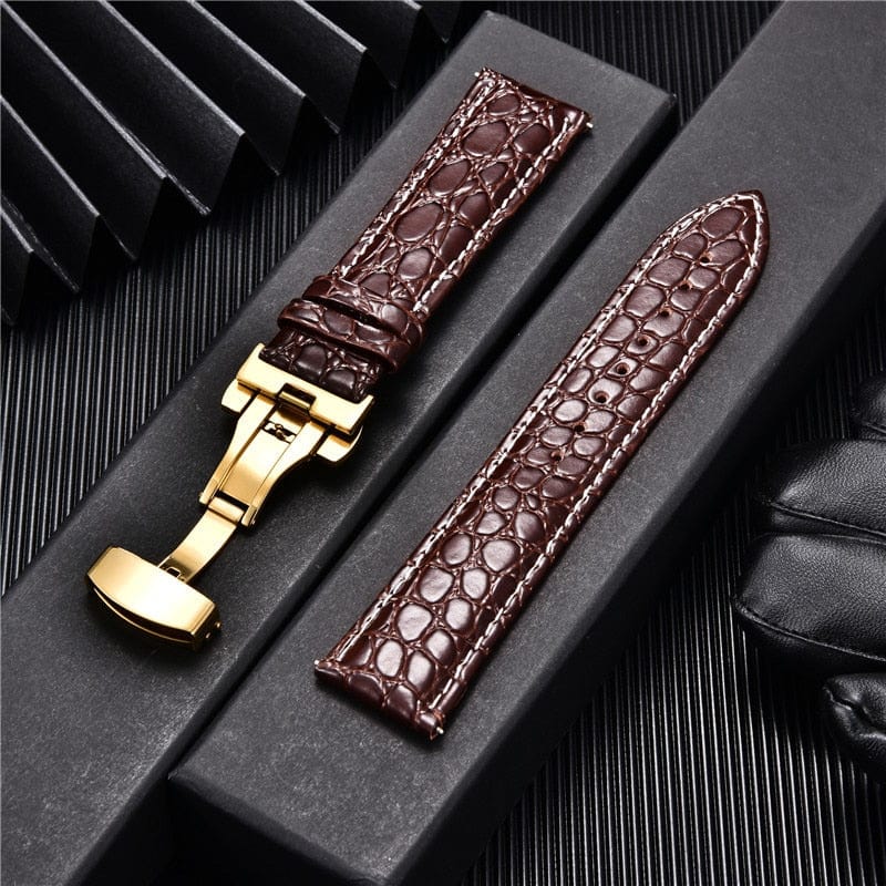 VVS Jewelry hip hop jewelry Crocodile Pattern with Automatic Buckle Men Watch Strap