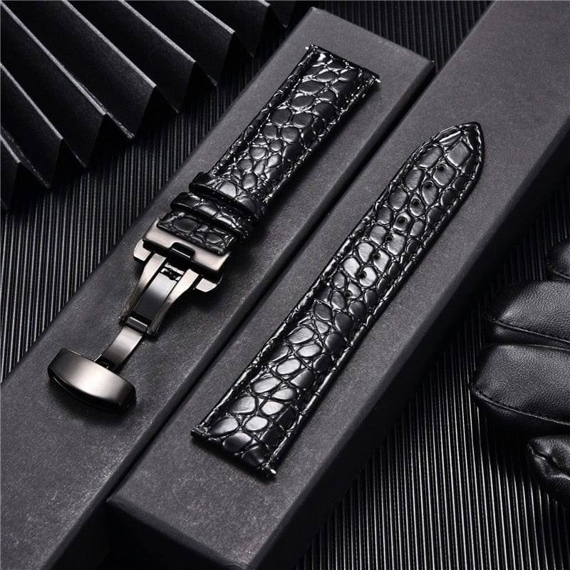 VVS Jewelry hip hop jewelry Crocodile Pattern with Automatic Buckle Men Watch Strap