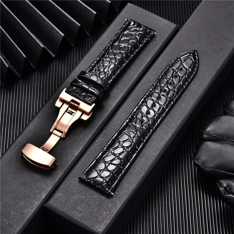 VVS Jewelry hip hop jewelry Crocodile Pattern with Automatic Buckle Men Watch Strap