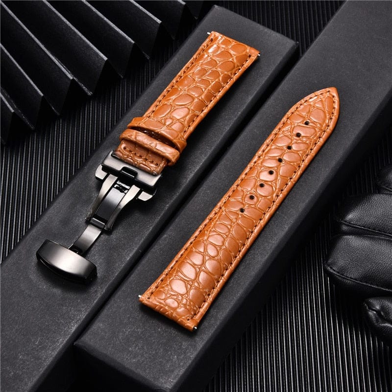 VVS Jewelry hip hop jewelry Crocodile Pattern with Automatic Buckle Men Watch Strap