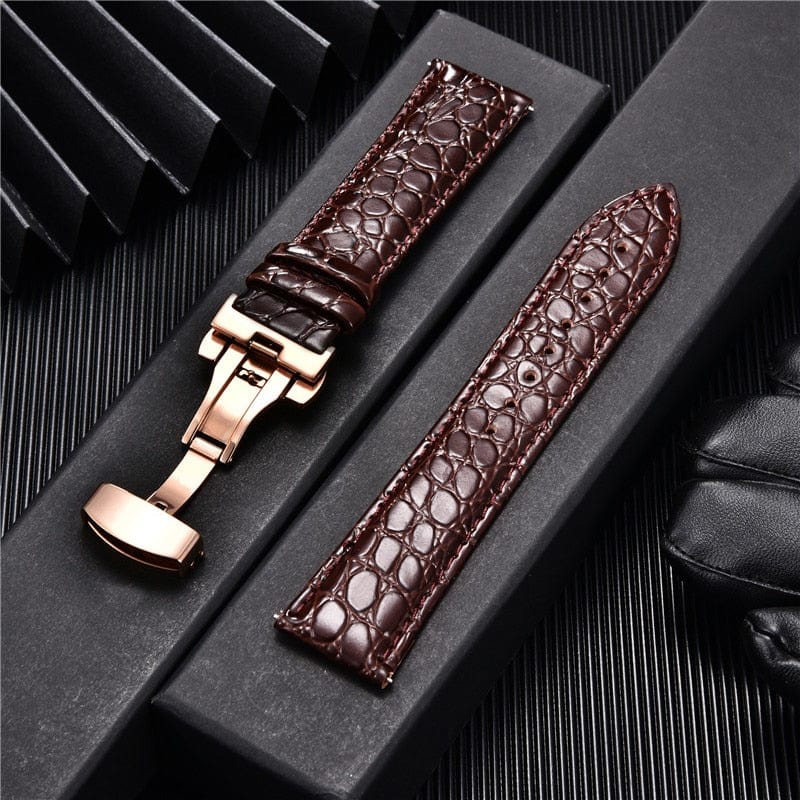 VVS Jewelry hip hop jewelry Crocodile Pattern with Automatic Buckle Men Watch Strap