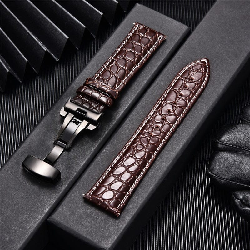 VVS Jewelry hip hop jewelry Crocodile Pattern with Automatic Buckle Men Watch Strap