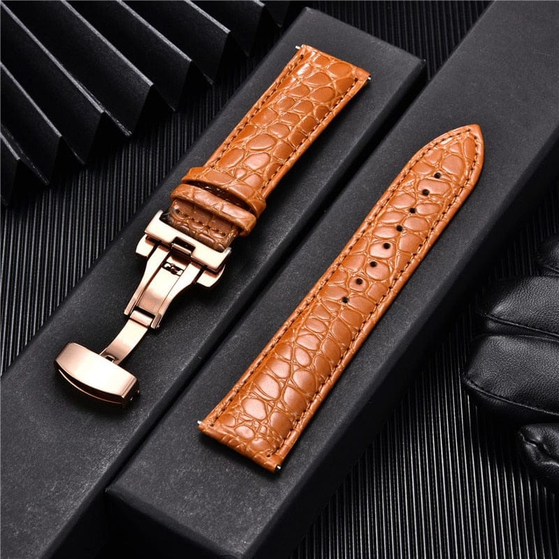 VVS Jewelry hip hop jewelry Crocodile Pattern with Automatic Buckle Men Watch Strap