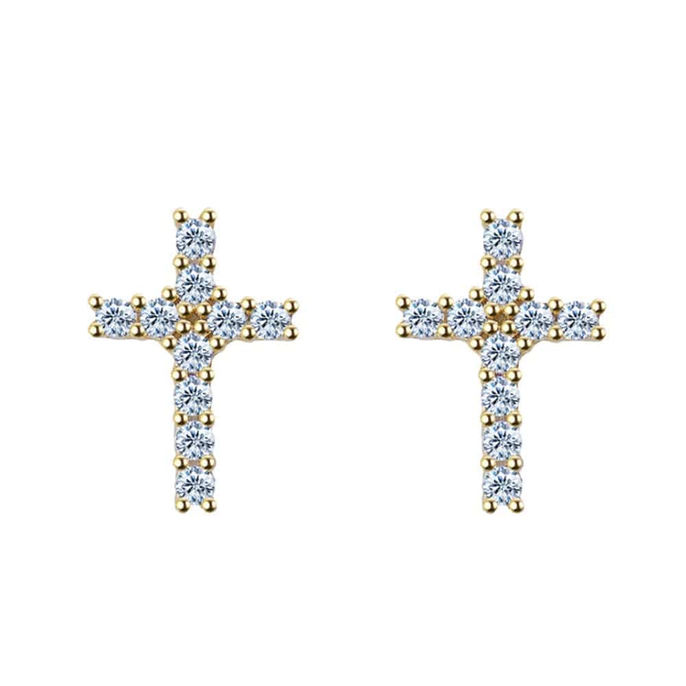 VVS Jewelry hip hop jewelry Cross 925 Silver Moissanite Iced Cross Earrings