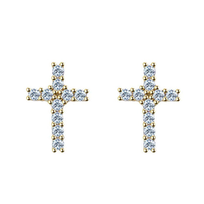 VVS Jewelry hip hop jewelry Cross 925 Silver Moissanite Iced Cross Earrings