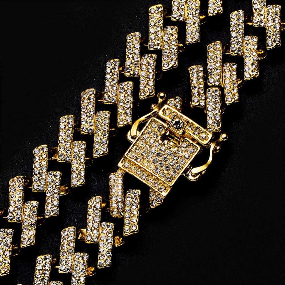 VVS Jewelry hip hop jewelry Cuban 18k Thicc 15mm Gold/SIlver S-Link Cuban Chain & FREE Cuban Bracelet Bundle