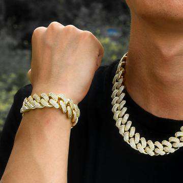 VVS Jewelry hip hop jewelry Cuban Gold/Silver Cuban Chain + FREE Cuban Bracelet Bundle - (TODAY ONLY)