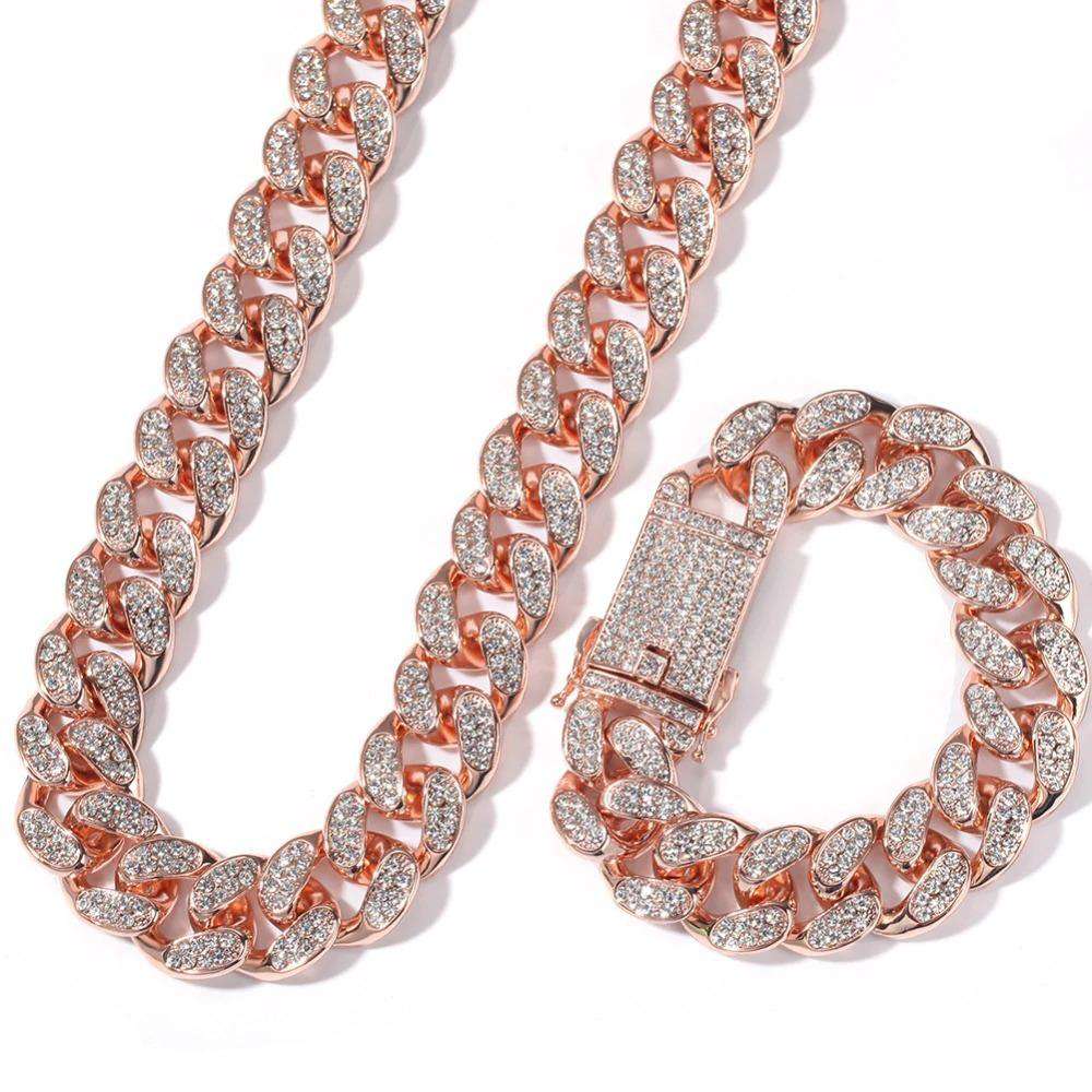 VVS Jewelry hip hop jewelry Cuban Rose Gold / 16 Inch / 20mm Gold/Silver Cuban Chain + FREE Cuban Bracelet Bundle - (TODAY ONLY)