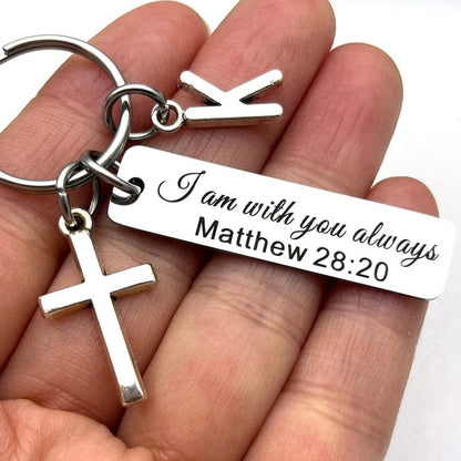 VVS Jewelry hip hop jewelry custom Bible Verse with Initial Keychain