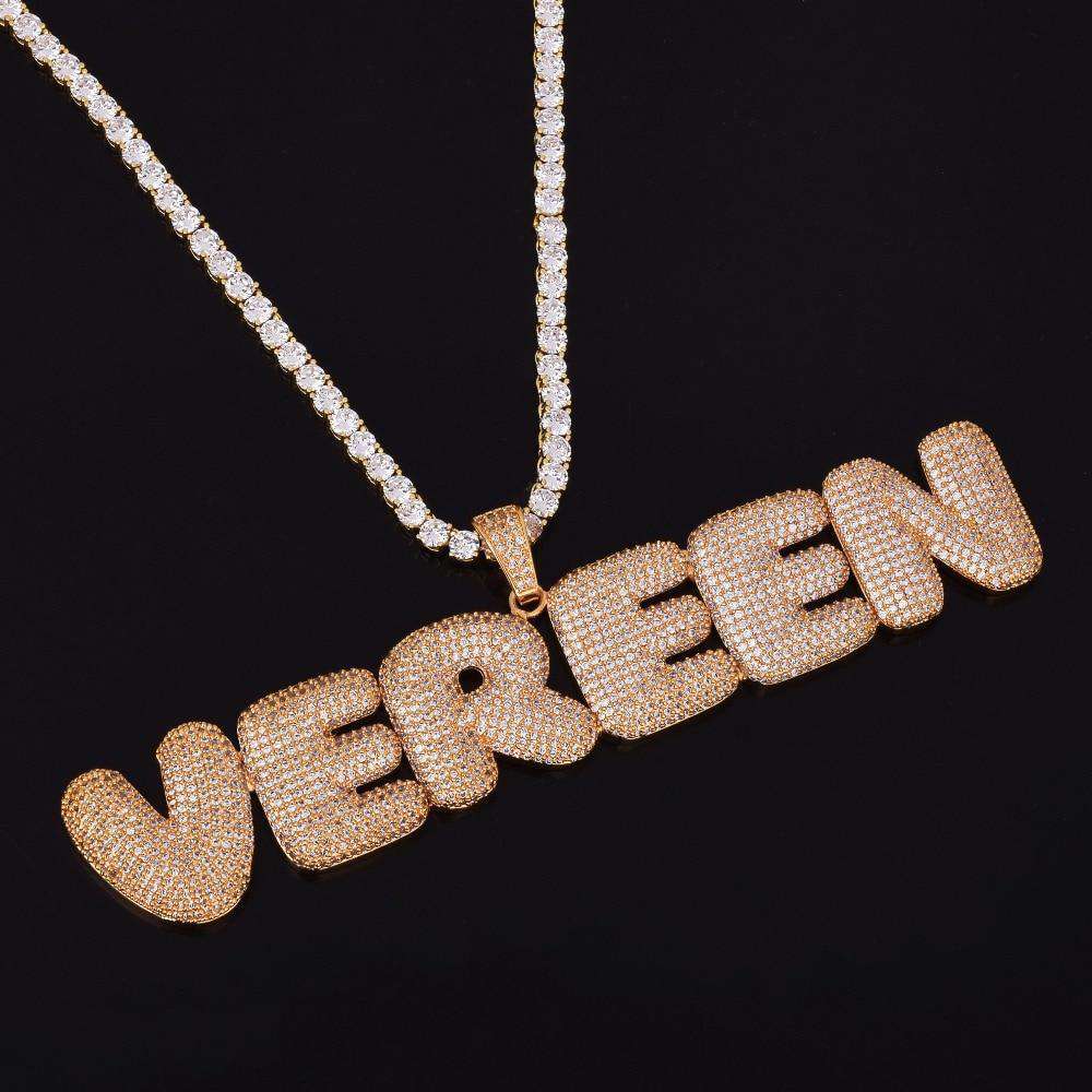 VVS Jewelry hip hop jewelry Custom Bubble Name Or Letter Necklace