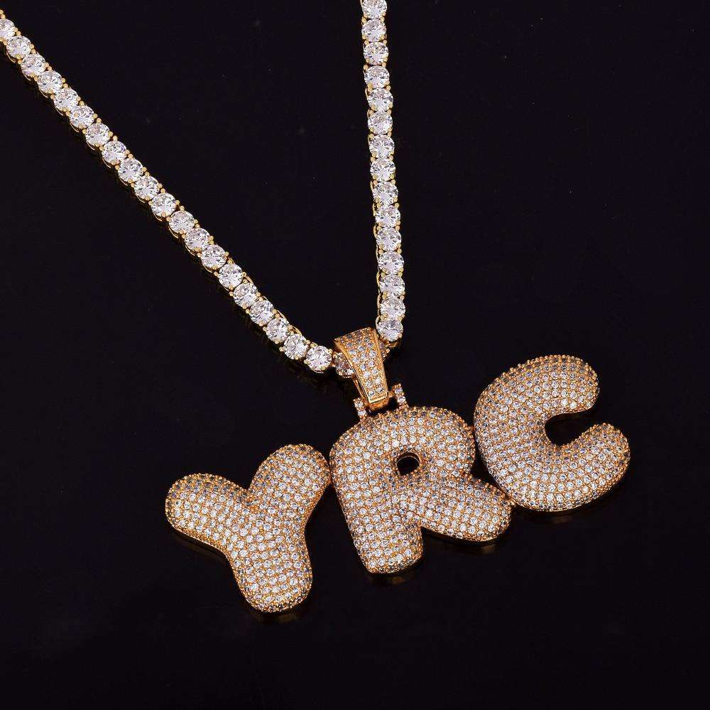 VVS Jewelry hip hop jewelry Custom Bubble Name Or Letter Necklace