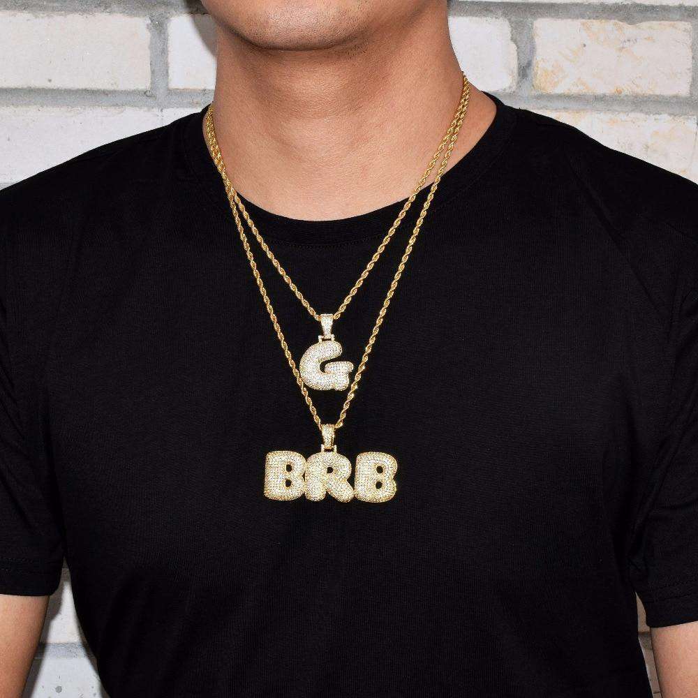 VVS Jewelry hip hop jewelry Custom Bubble Name Or Letter Necklace