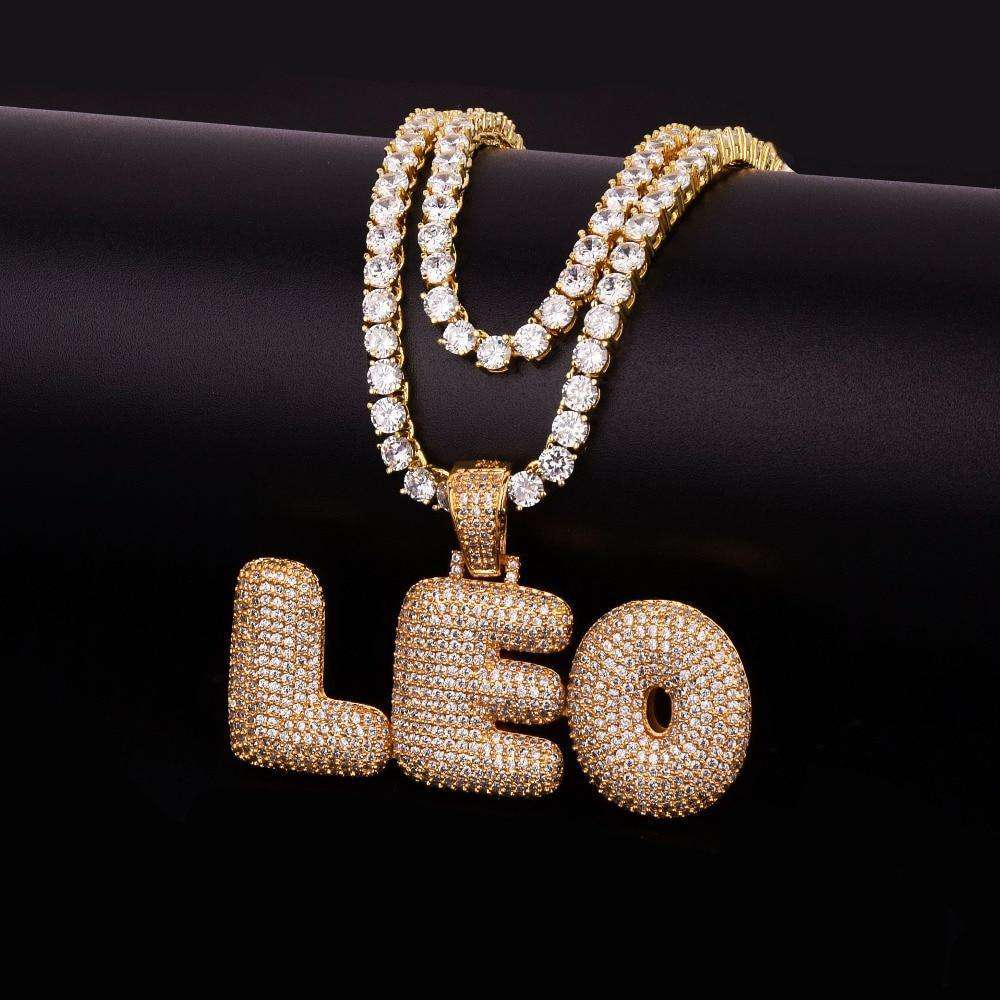 VVS Jewelry hip hop jewelry Custom Bubble Name Or Letter Necklace