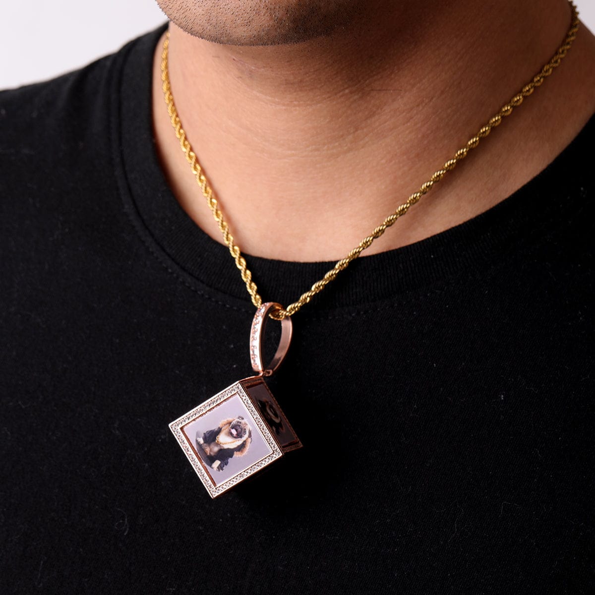 VVS Jewelry hip hop jewelry Custom Iced Out 3D Dice Photo Pendant